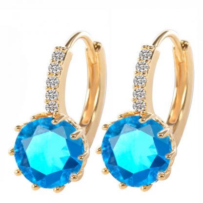 Cubic Zircon Hoop Earrings Women Fashion Jewelry