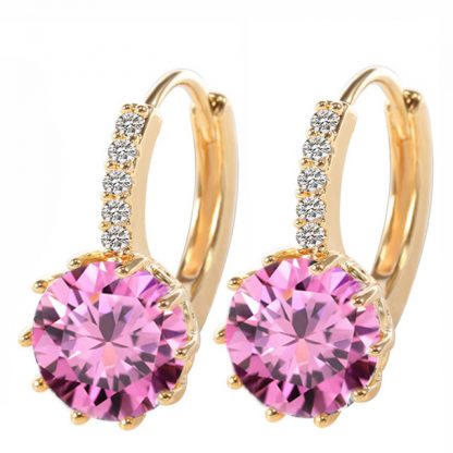 Cubic Zircon Hoop Earrings Women Fashion Jewelry