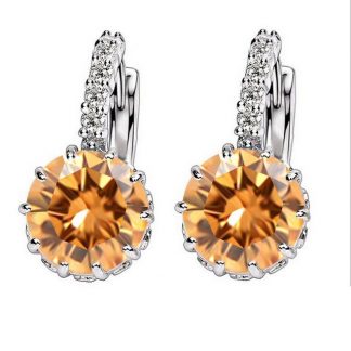 Cubic Zircon Hoop Earrings Women Fashion Jewelry