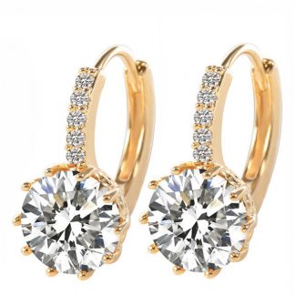 Cubic Zircon Hoop Earrings Women Fashion Jewelry