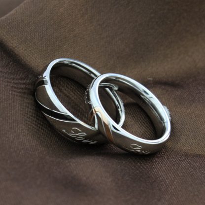 Heart Couple Titanium Steel Rings Men Women Fashion Jewelry