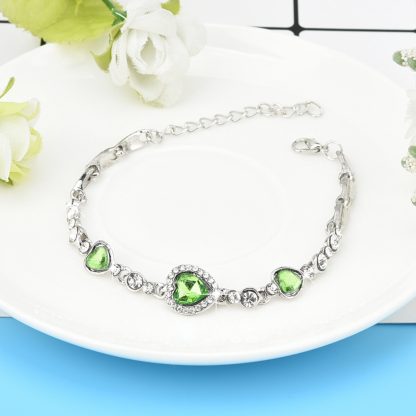 Love Heart Crystal Rhinestone Women Fashion Jewelry Bracelet