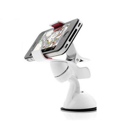 White Universal Car Windshield Mobile Iphone GPS Mount Holder