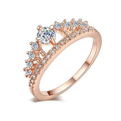 Clear Crown Crystal Zircon Women Fashion Jewelry Ring