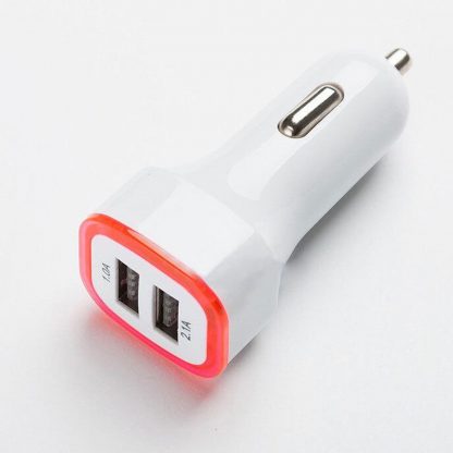 USB Dual 2 Port Adapter Socket Luminous Mobile Phone Car Charger