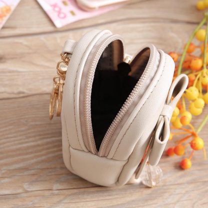 Small Bow Knot PU Leather Women Girls Coin Purse