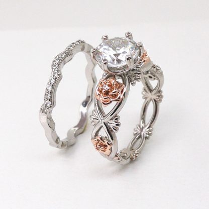 Beautiful Floral Women Fashion Jewelry Rings Set
