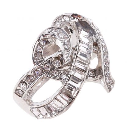 Clear Crystal Heart Women Fashion Jewelry Ring