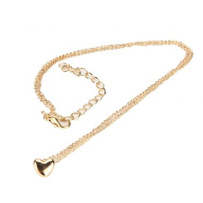 Heart Gold Color Women Pendant Necklace Fashion Jewelry