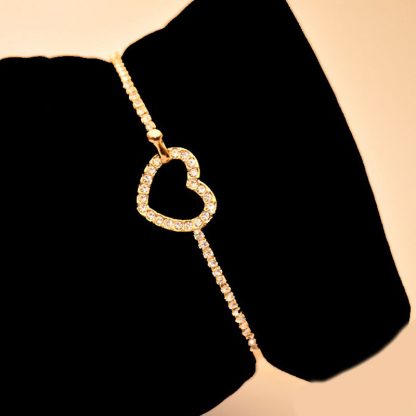 Love Heart Crystal Women Fashion Jewelry Bracelet