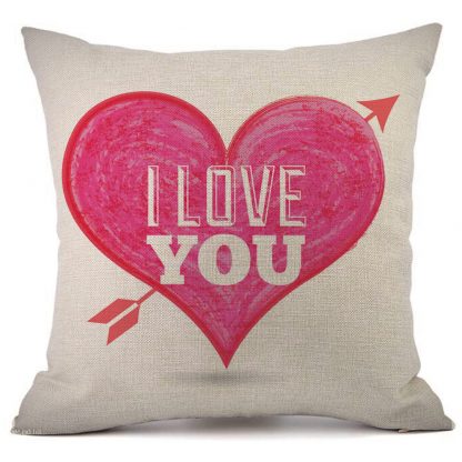 Heart Rose Pillow Case Cover Love Valentine Home Decor