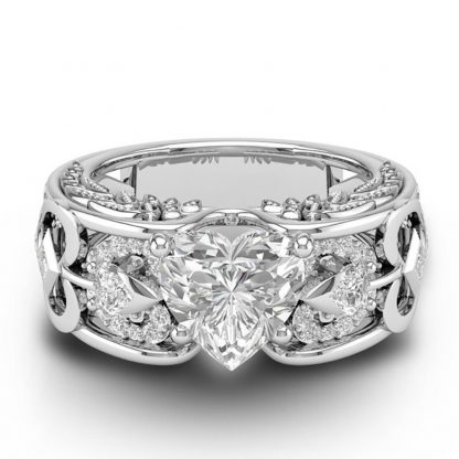 Beautiful Heart Ring Women Fashion Jewelry