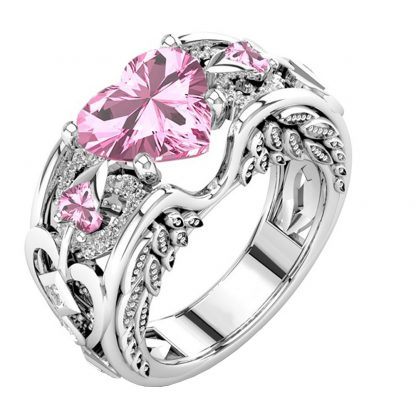 Beautiful Heart Ring Women Fashion Jewelry