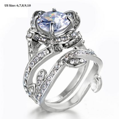 Gorgeous Crystal Floral Women Fashion Jewelry Ring