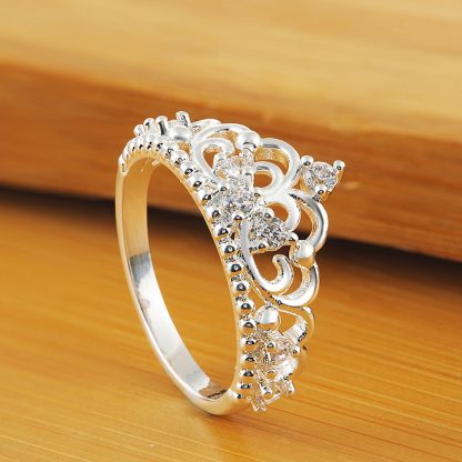 Clear Crown Crystal Zircon Women Ring Fashion Jewelry