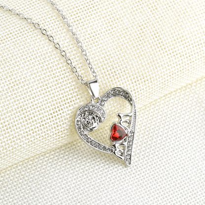 Heart Crystal Women Pendant Necklace Best Mother Day Gift
