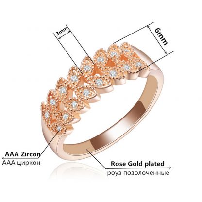 Elegant Luxury Crystal Women Fashion Jewelry Ring