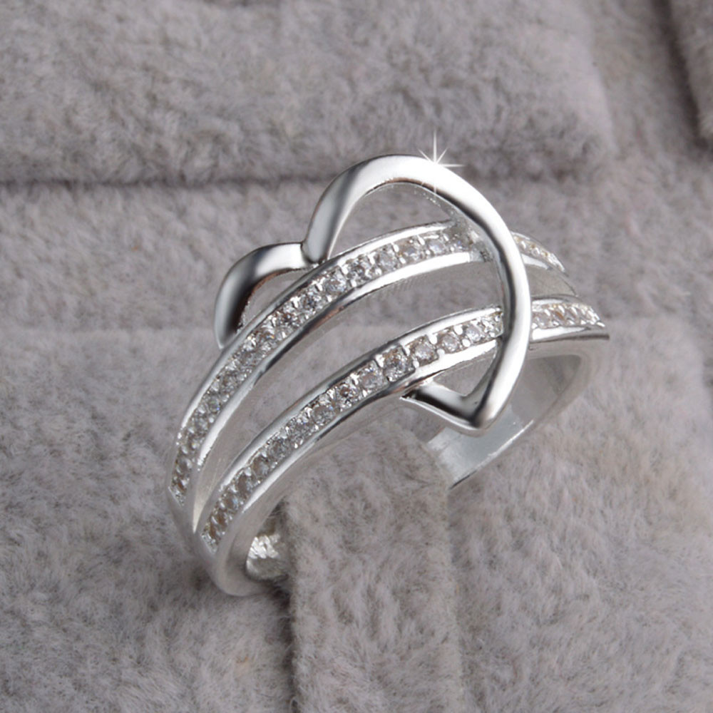 Stylish Heart Crystal Zircon Women Fashion Jewelry Ring – Alini Shop