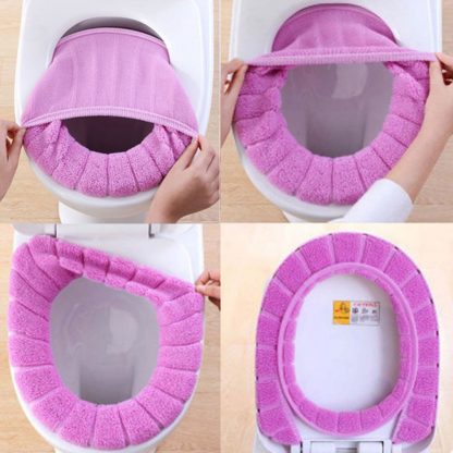 Comfortable Velvet Coral Toilet Seat Cover Standard