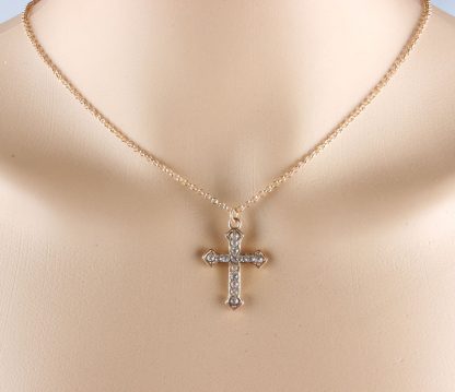 Pretty Cross Crystal Rhinestone Women Pendant Necklace