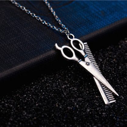 Barber Scissor Comb Design Women Girls Pendant Necklace