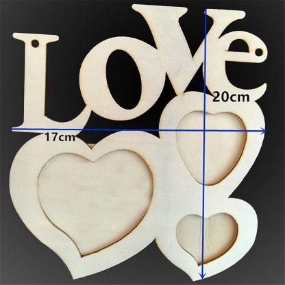 Small Love Heart Wooden Photo Frame Home Decor
