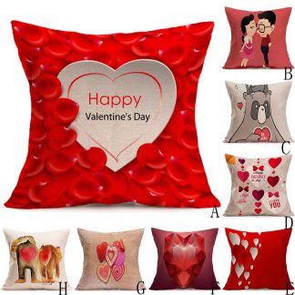 Heart Rose Pillow Case Cover Valentine Love