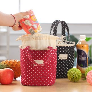 Drawstring Thermal Insulated Lunch Box Cooler Bag Pouch