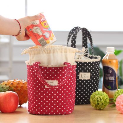 Drawstring Thermal Insulated Lunch Box Cooler Bag Pouch