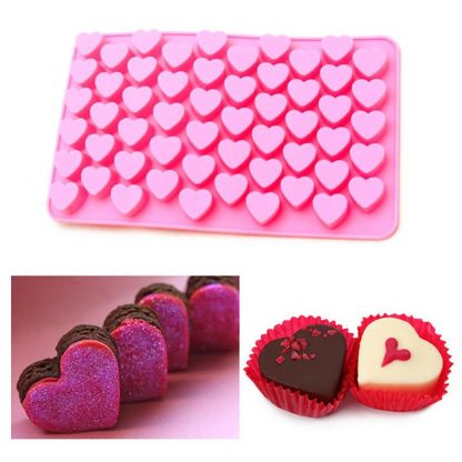 Mini Heart Shape 55 Slots Truffle Soap Ice Cube Silicone Mold