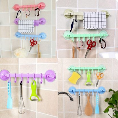 Hooks Supper Power Sucker Stand Kitchen Bathroom Hanger