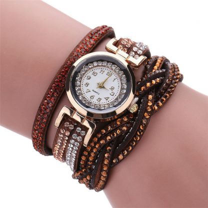 Multi Layers Crystal Rhinestone Band Quartz Women Wrist Watch