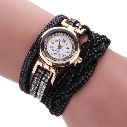 Multi Layers Crystal Rhinestone Band Quartz Women Wrist Watch