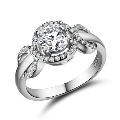 Clear Round Crystal High Quality Zircon Women Fashion Ring