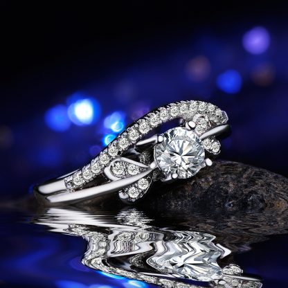 Beautiful White Gold Plated Zircon Women Fashion Jewelry Ring