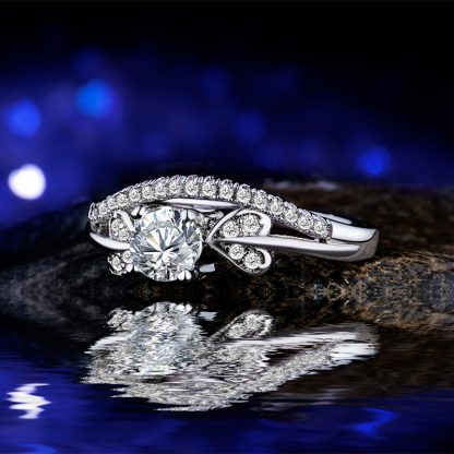 Beautiful White Gold Plated Zircon Women Fashion Jewelry Ring