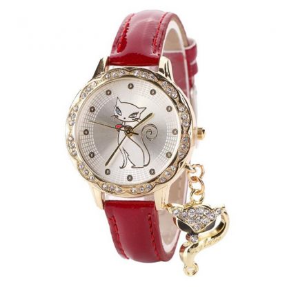 Luxury Diamond Analog Leather Women Quartz Wrist Watches