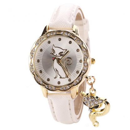 Luxury Diamond Analog Leather Women Quartz Wrist Watches
