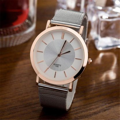 Stylish Design Simple Slim Casual Men Women Couple Wristwatch