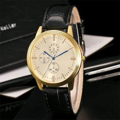 Analog Alloy Quartz Men Wrist Watch Leather Band Sport Watch