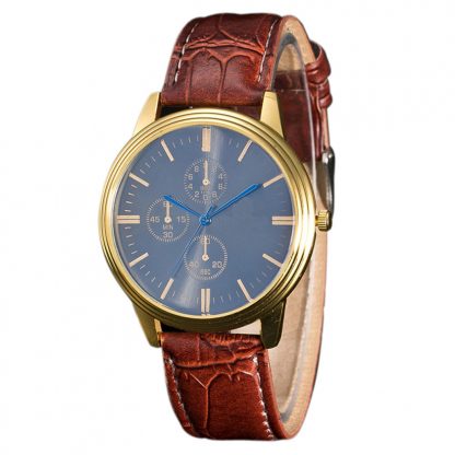 Analog Alloy Quartz Men Wrist Watch Leather Band Sport Watch