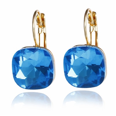 Classy Crystal Square Stud Earrings Women Fashion Jewelry