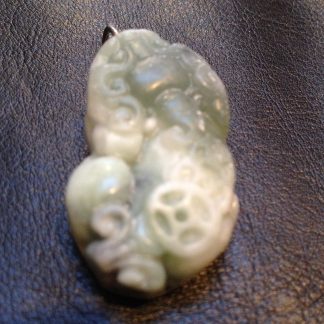 Kirin Chinese Old Coins Handmade Jade Pendant