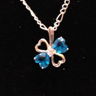 Blue Crystal Rhinestones Pendant Necklace Women Fashion Jewelry