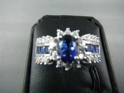 Classic Blue Lab Sapphire Rhinestones Women Ring Fashion Jewelry