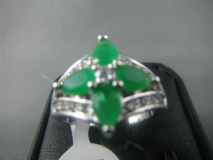 Green Lab Jade Rhinestones Women Ring Fashion Jewelry