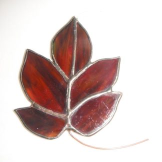Brown Stained Glass Handmade Leaf Sun Catcher