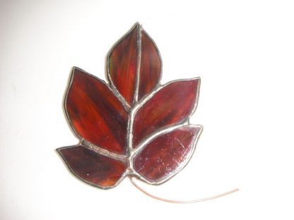 Brown Stained Glass Handmade Leaf Sun Catcher