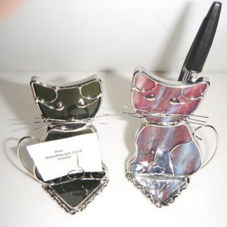 Stained Glass Cat Pen/Note/Recipes Holder