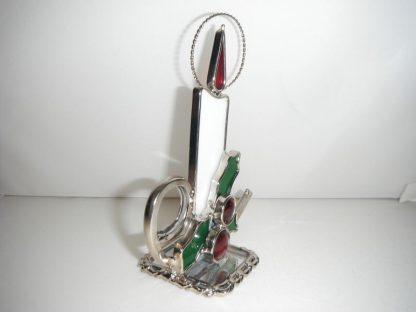 White Stained Glass Christmas Candle
